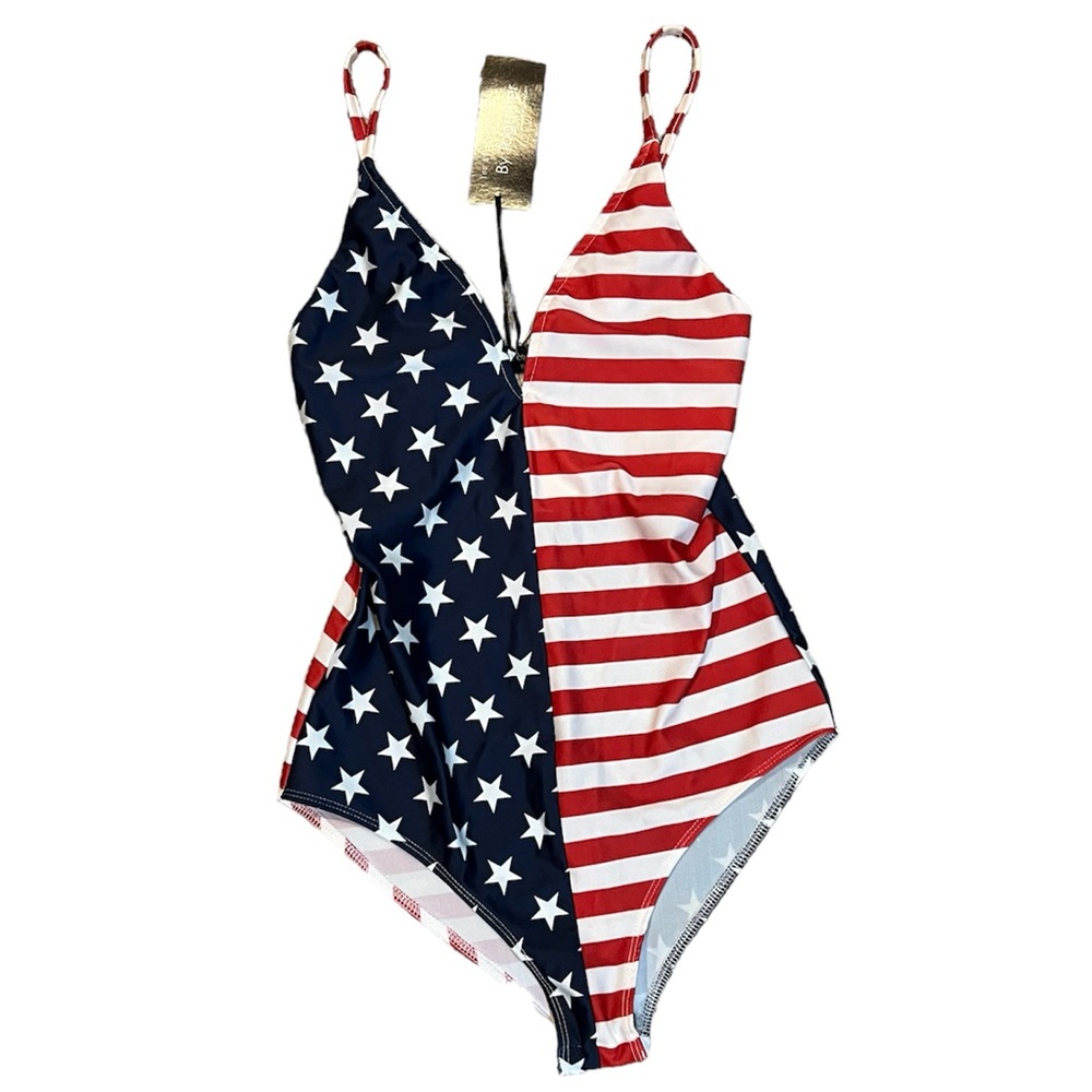 By Together S one piece American flag swimsuit, NWT